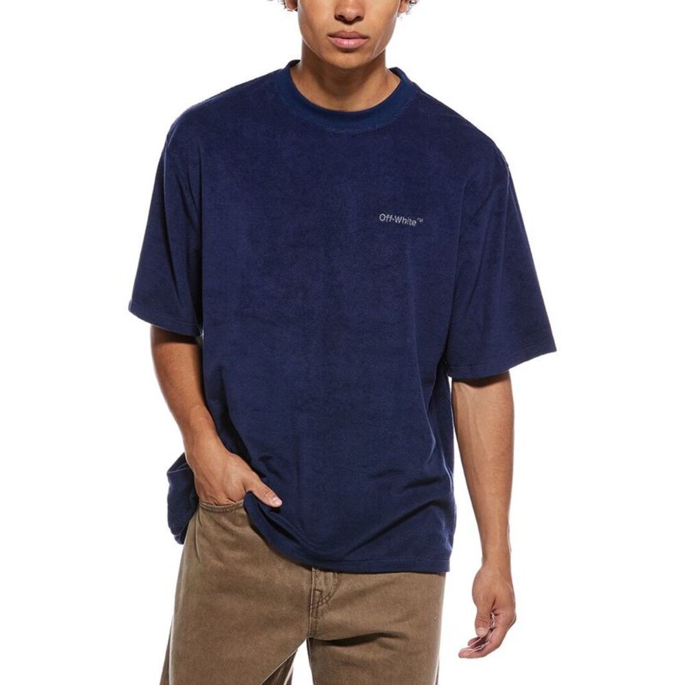 Off-White™ Mens  Towel Terry T-Shirt, Blue